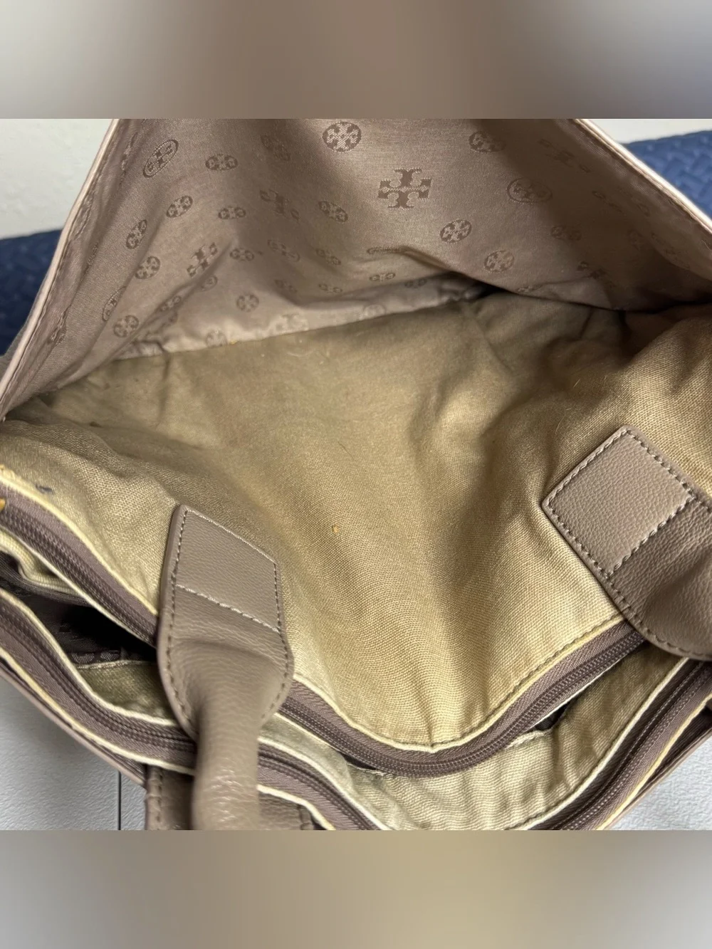 Tory Burch Ella Leather And Canvas Tote Bag
